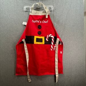 Santa's Chef Christmas Kitchen Red Apron